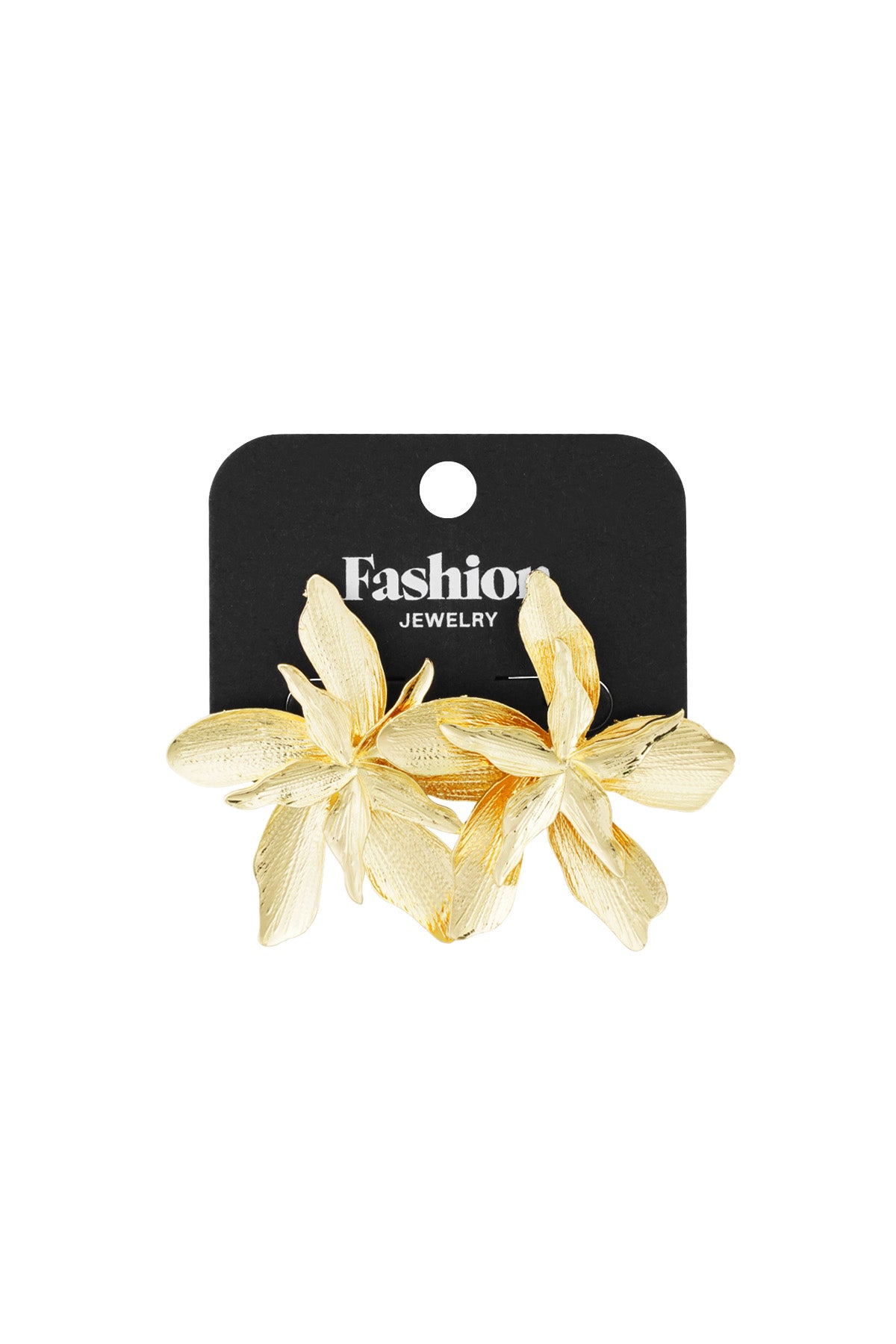 Statement-Ohrringe mit Blumenmotiv – goldfarben