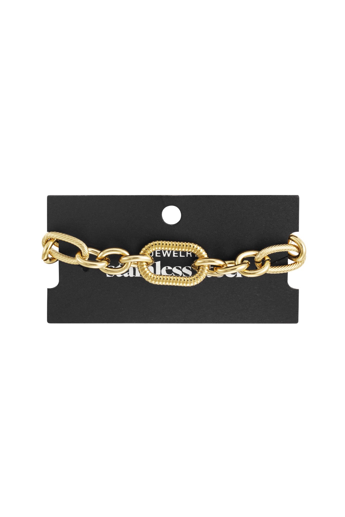 Armband aus auffälligen Gliederketten – Goldfarbe - Goldfarbefarbe