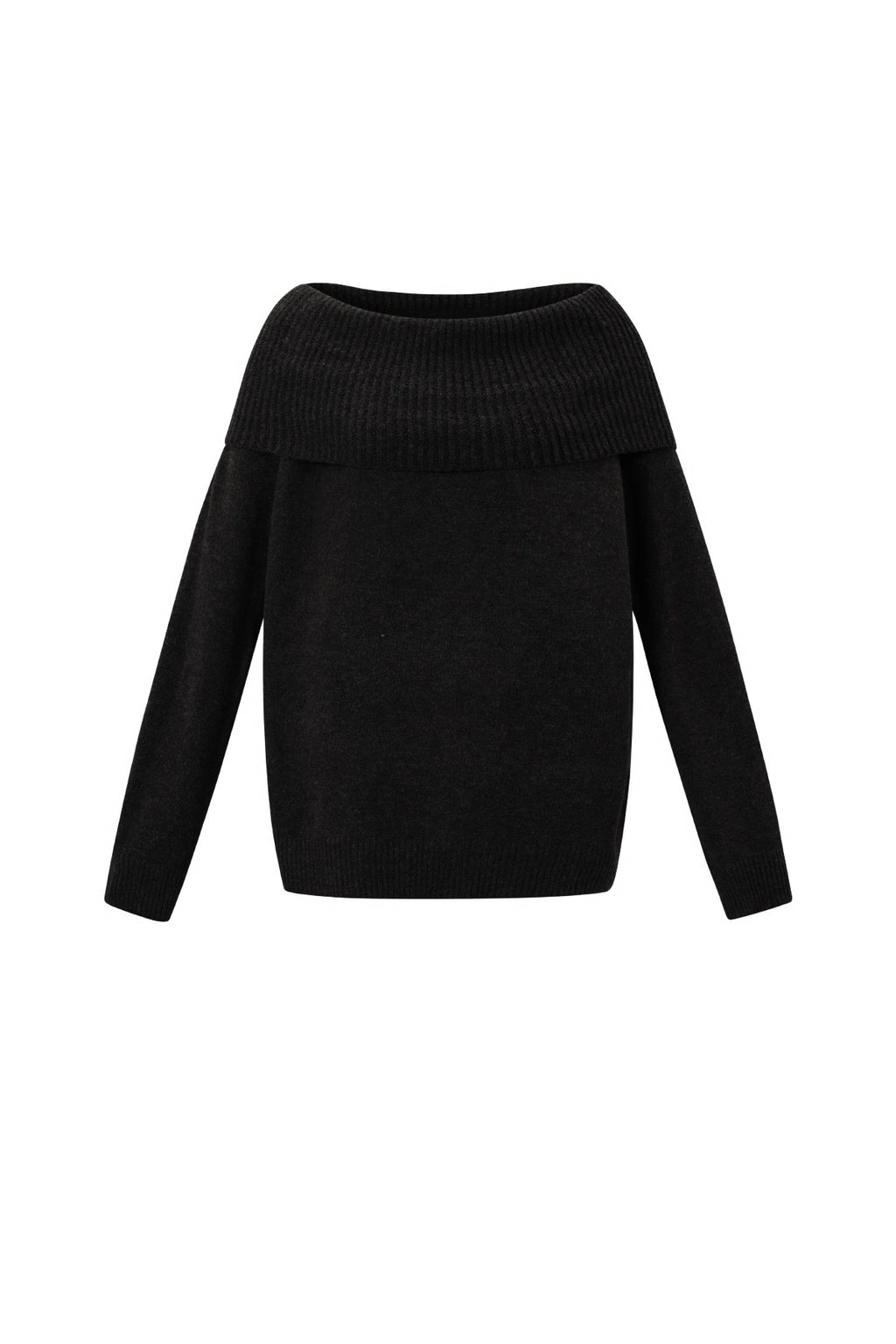 Gestrickte Polyesterfaser Damen-Off-Shoulder-Pullover Elegant Einfarbig