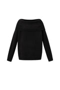 Gestrickte Polyesterfaser Damen-Off-Shoulder-Pullover Elegant Einfarbig