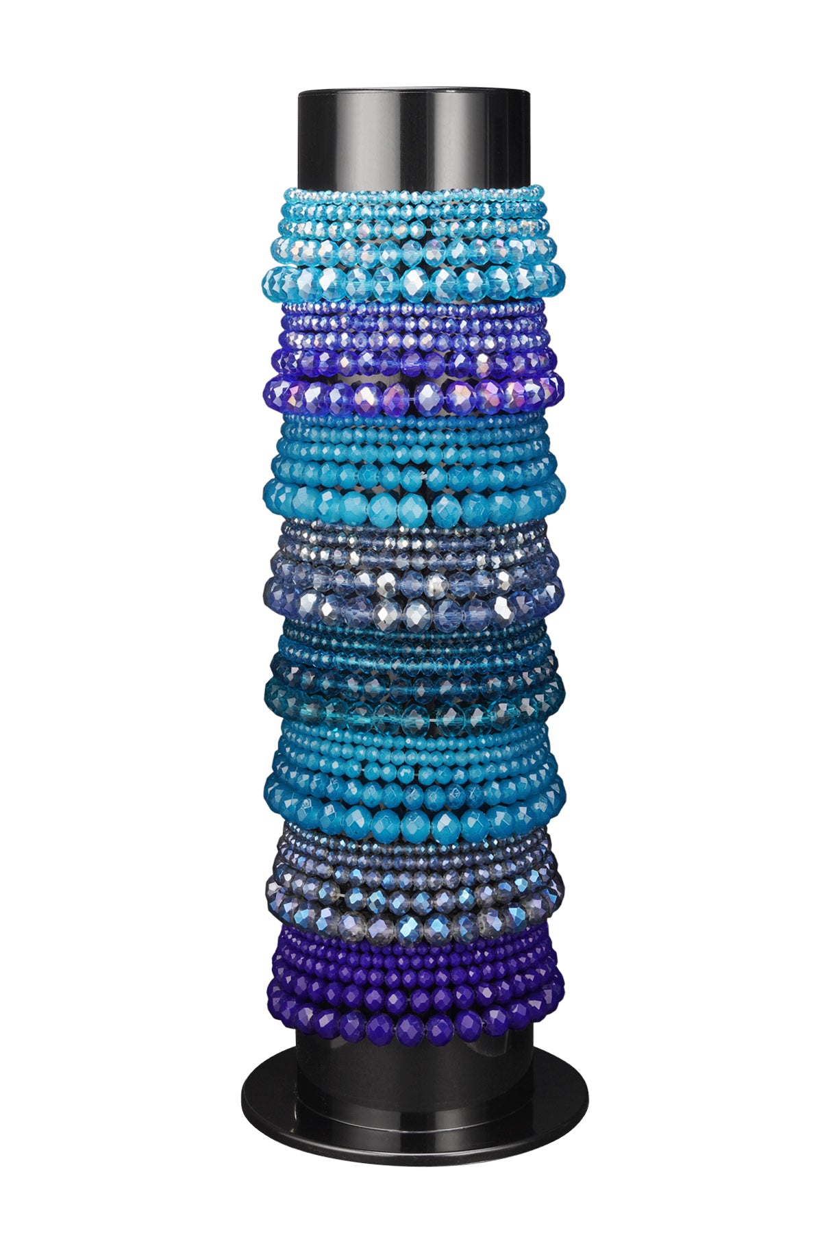 Armbanddisplay mit Glasperlenarmbändern – lila