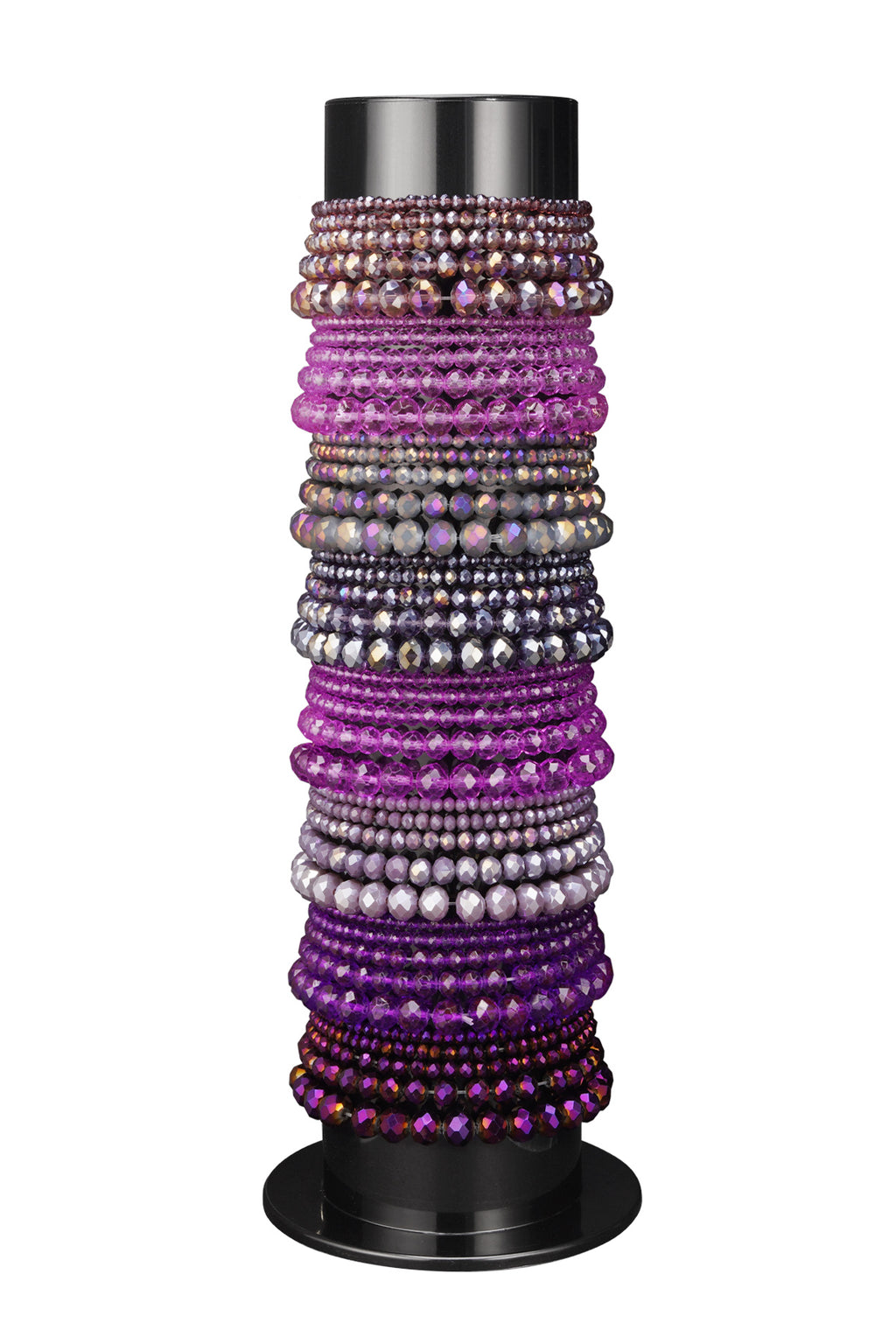 Armbanddisplay mit Glasperlenarmbändern – lila