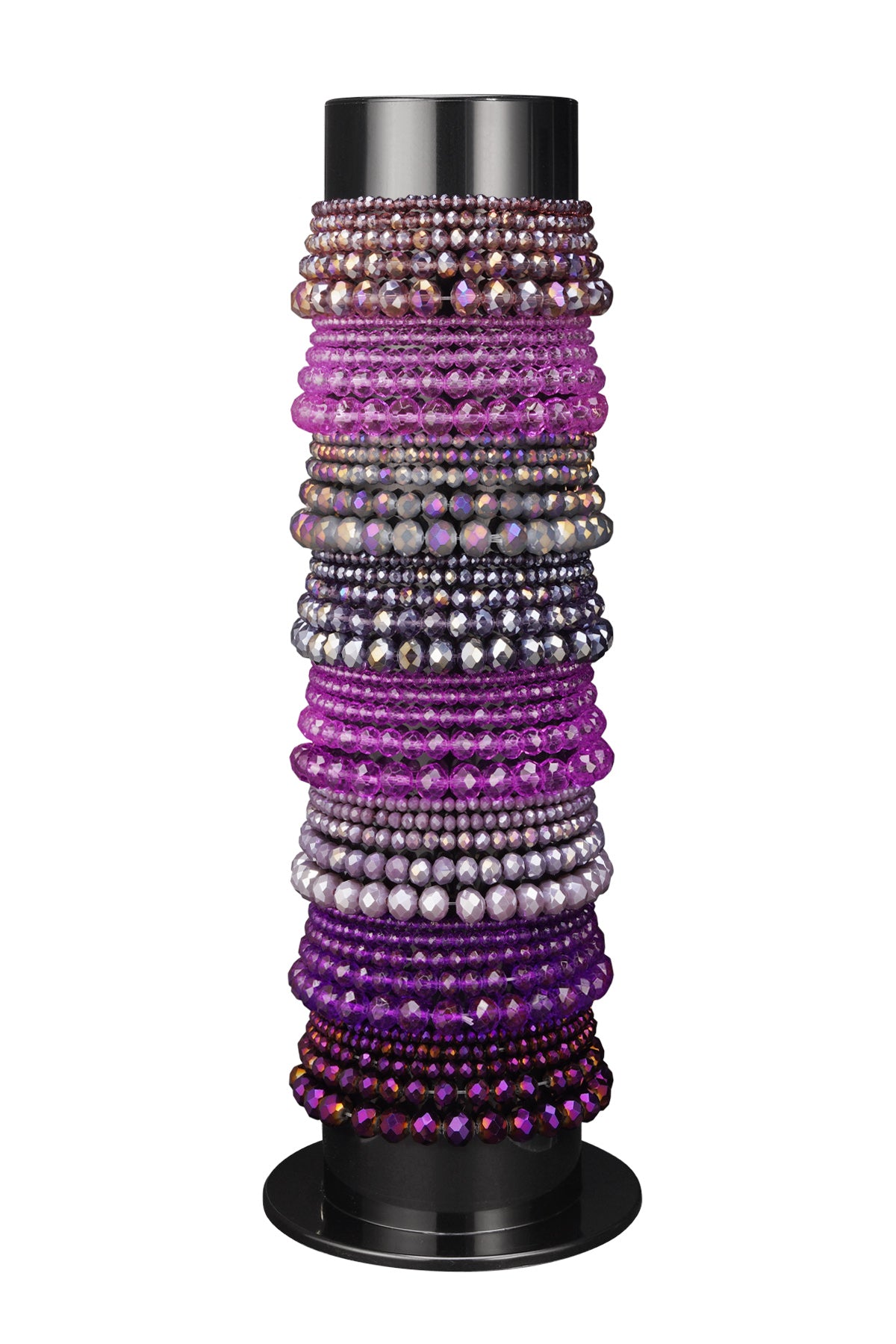 Armbanddisplay mit Glasperlenarmbändern – lila