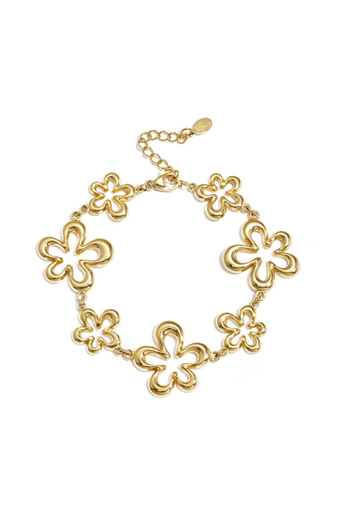 Armband mit verspielten Blumen in verschiedenen Größen