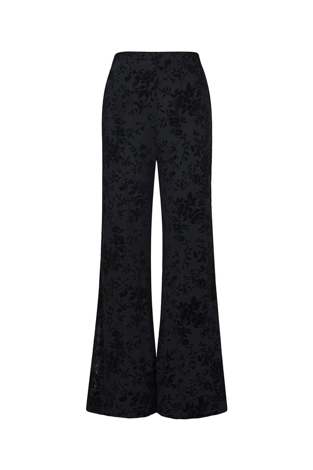 Mesh-Hose mit floralem Wildledermuster – passend zum Outfit
