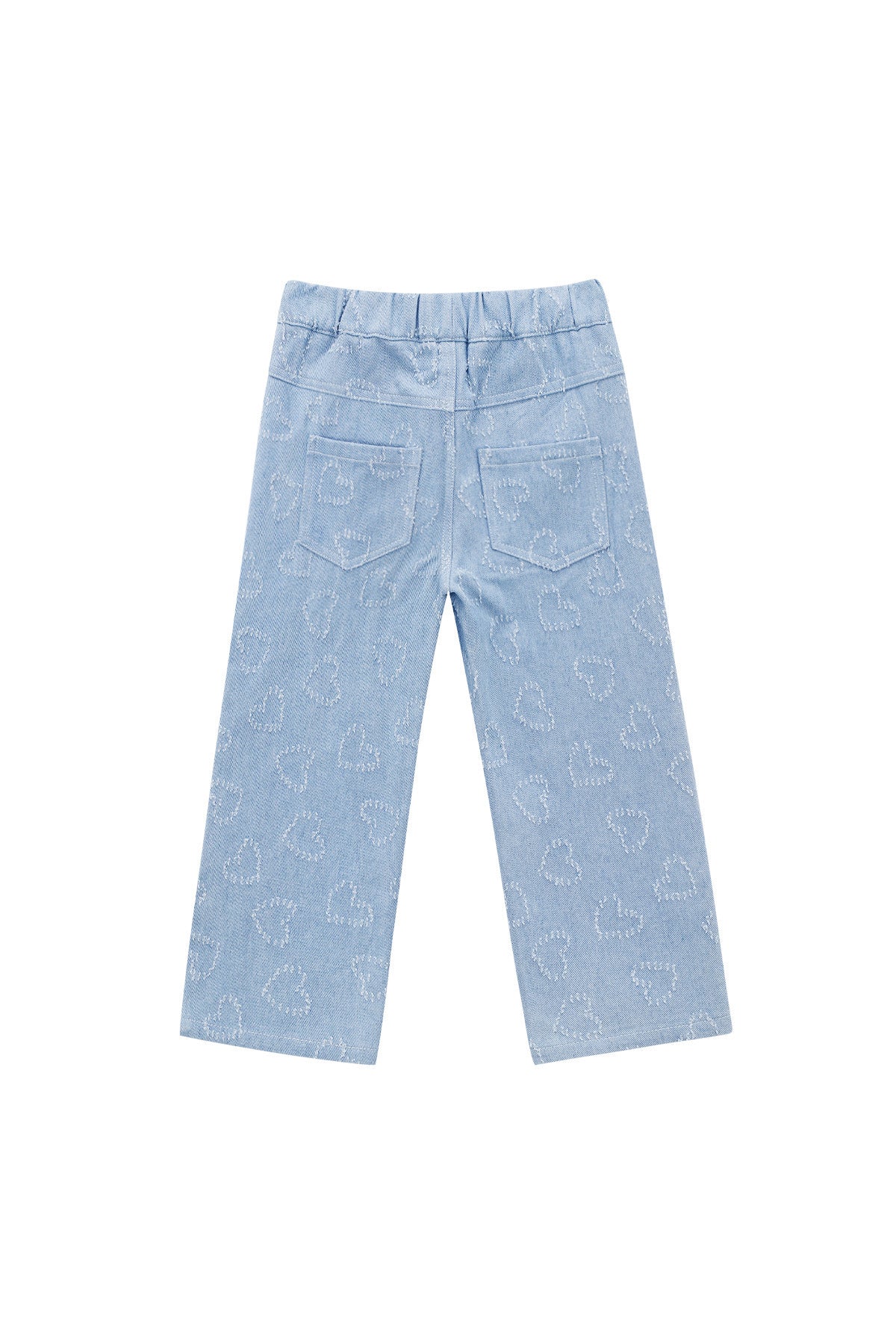Cotton Denim Damen Gerade Hose Casual Hellblau