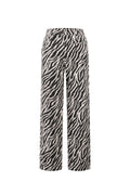 Gewebte Baumwolle Damen Gerade Hose Casual Zebrastreifen