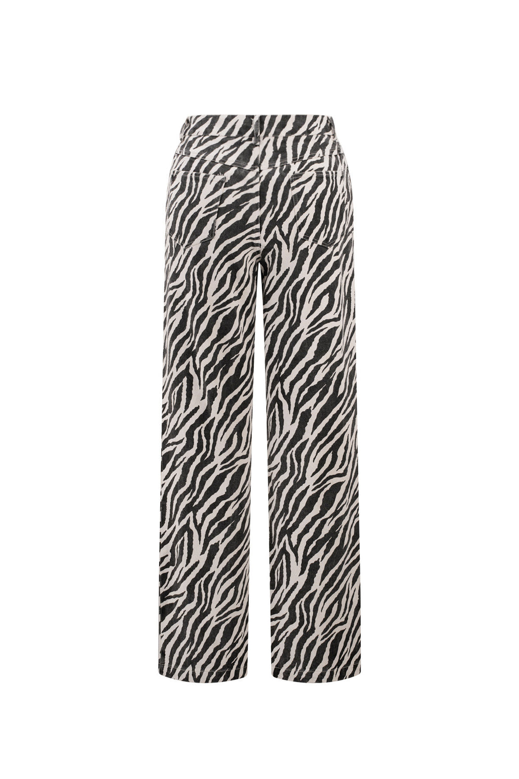 Gewebte Baumwolle Damen Gerade Hose Casual Zebrastreifen