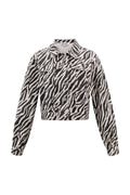 Cotton Denim Damenjacke Street Elegant Specialty Tiermuster