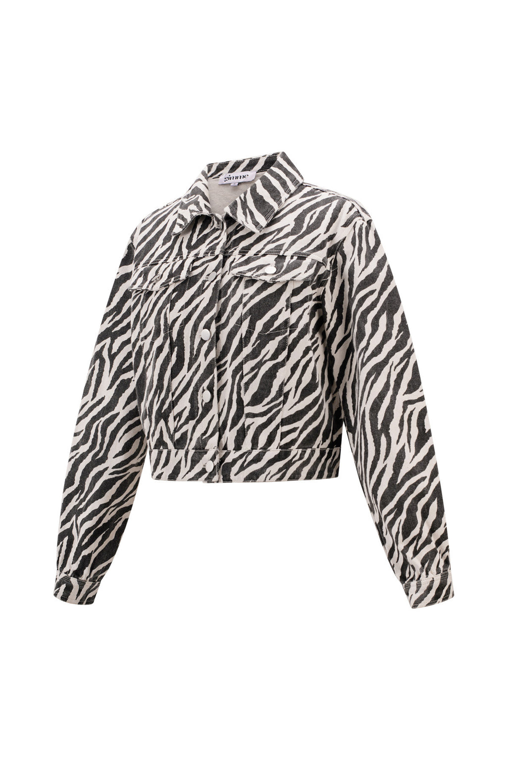 Cotton Denim Damenjacke Street Elegant Specialty Tiermuster