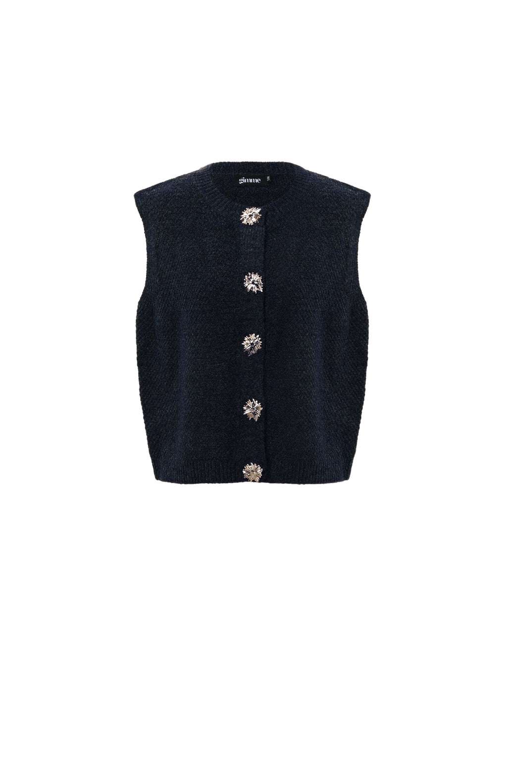 Knitted Polyester Fiber Women's Knitted Vest Casual Solid Color