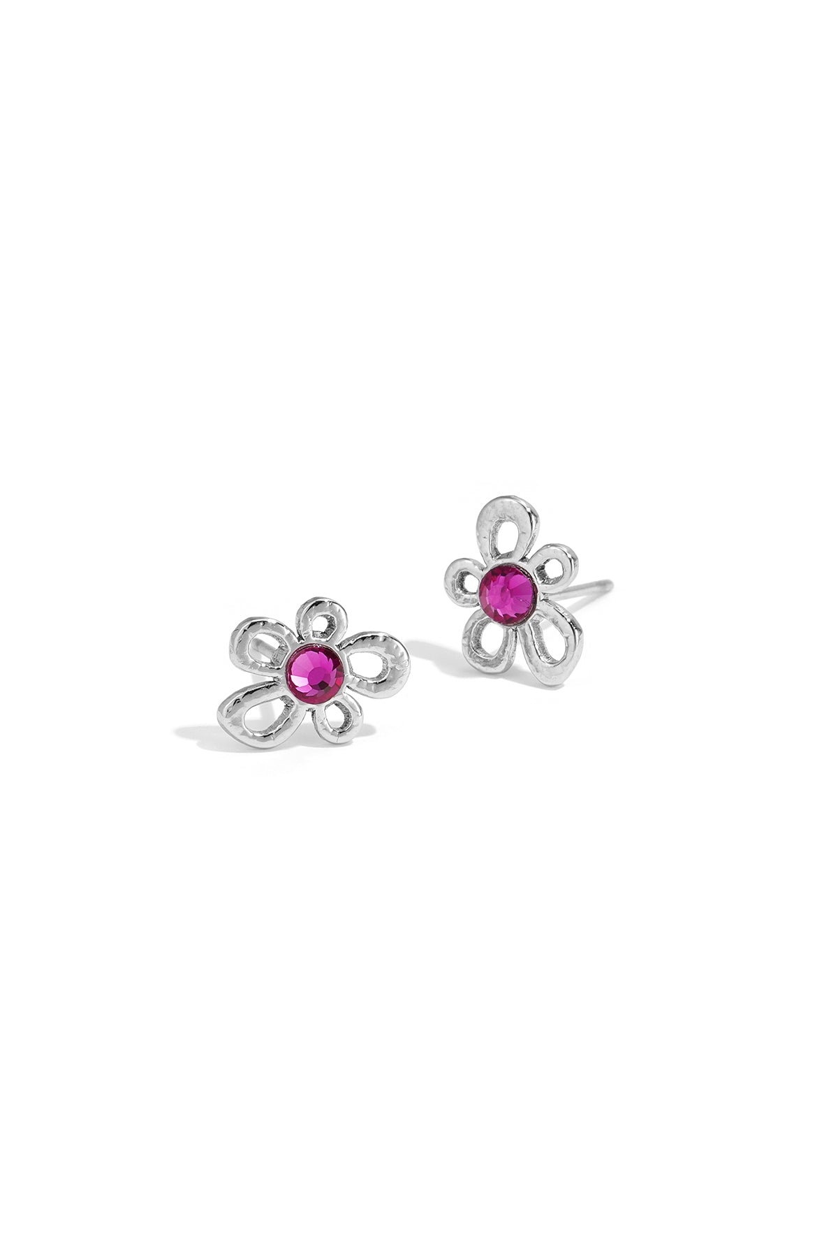 Edelstahl-Ohrstecker, schlichtes Blumenmuster, Alltagsschmuck, Damenschmuck