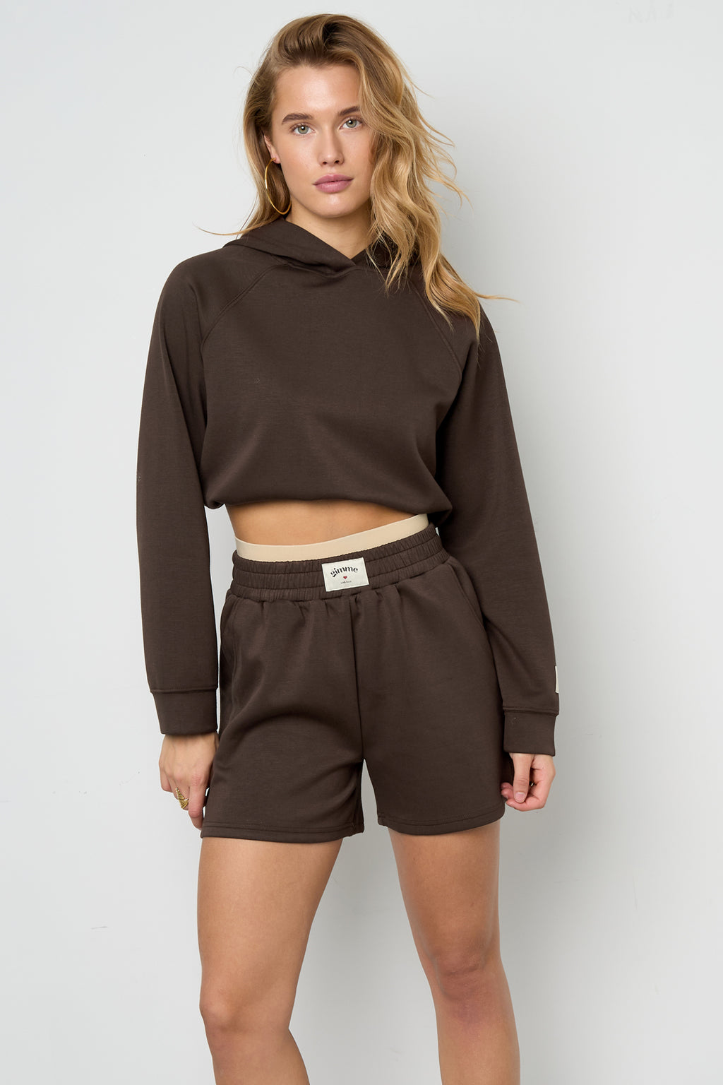 Gestrickte Polyesterfaser Damen Hoodie Sportlich Einfarbig