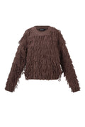 Strickpullover mit Fransen