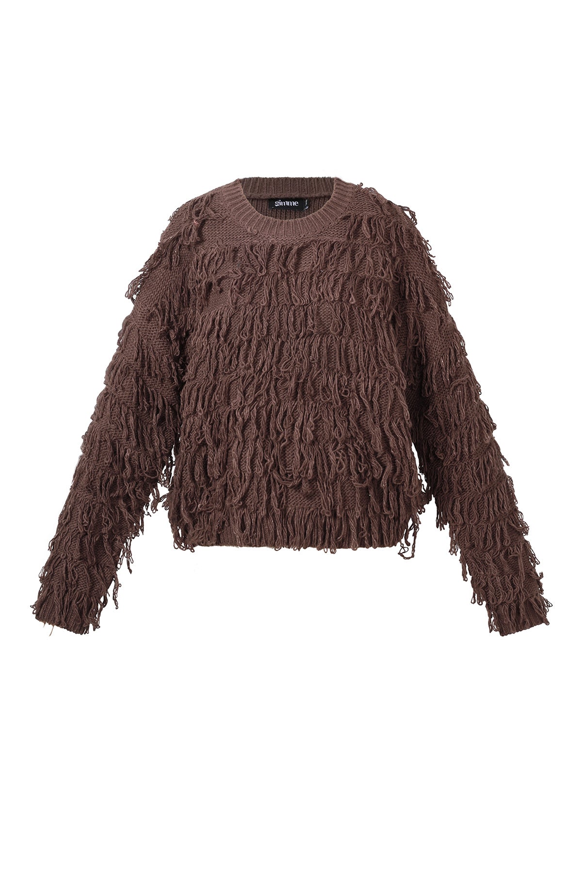 Strickpullover mit Fransen