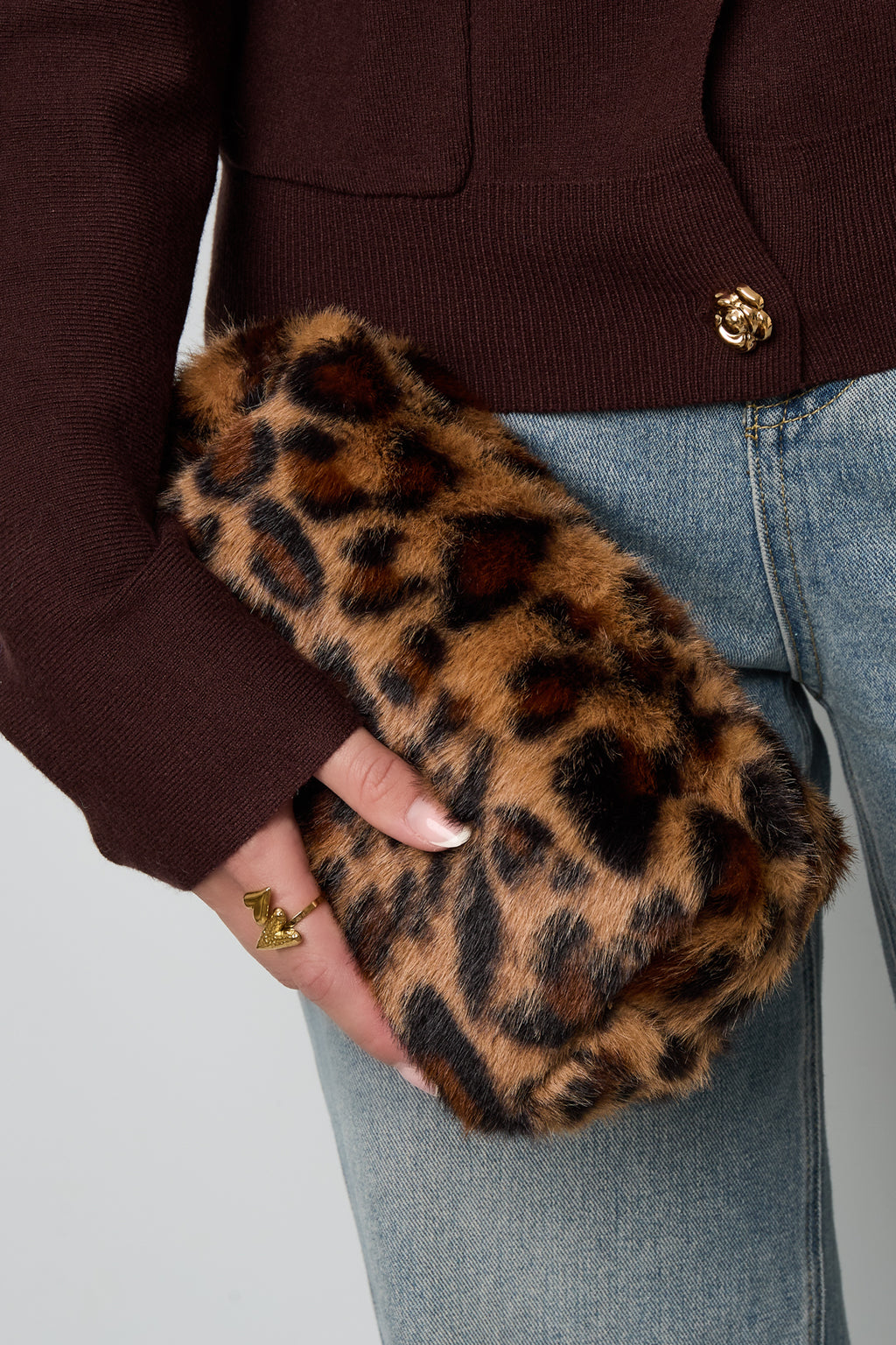 Weiche Kosmetiktasche mit Leopardenmuster