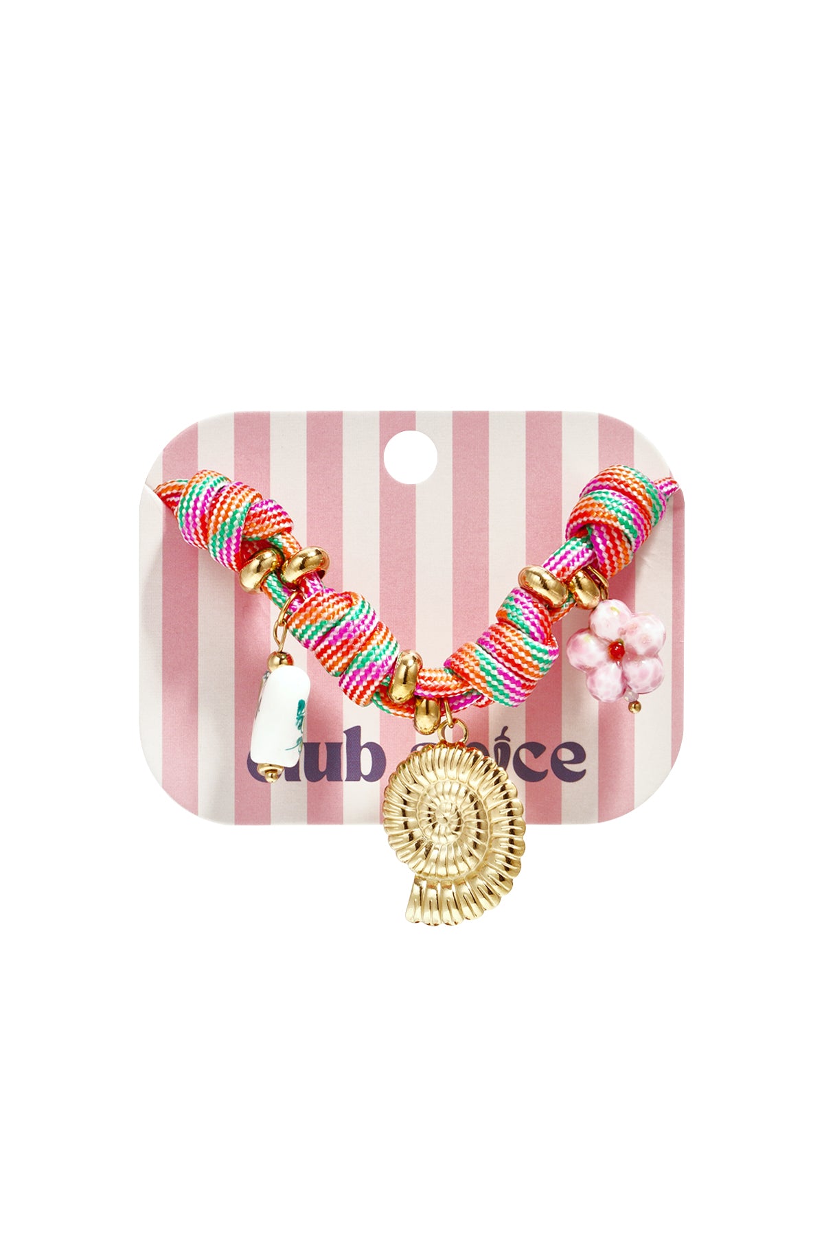 Seilarmband mit Knoten und Muschelanhängern