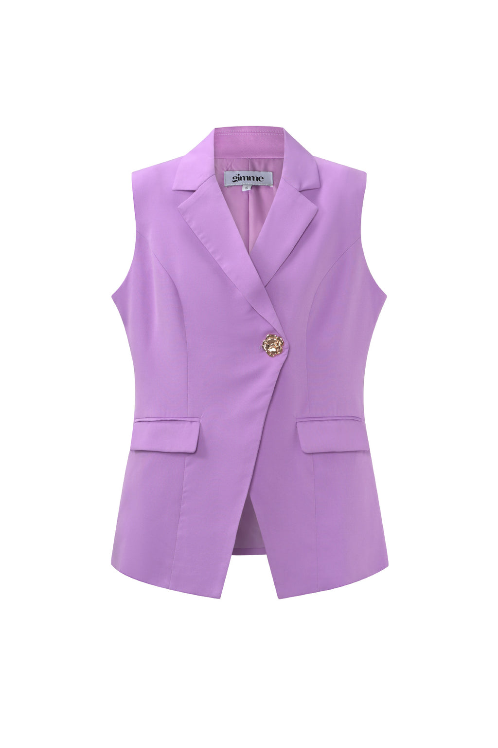 Gewebte Polyesterfaser Damen-Ärmellose Jacke Casual Asymmetrisches Design