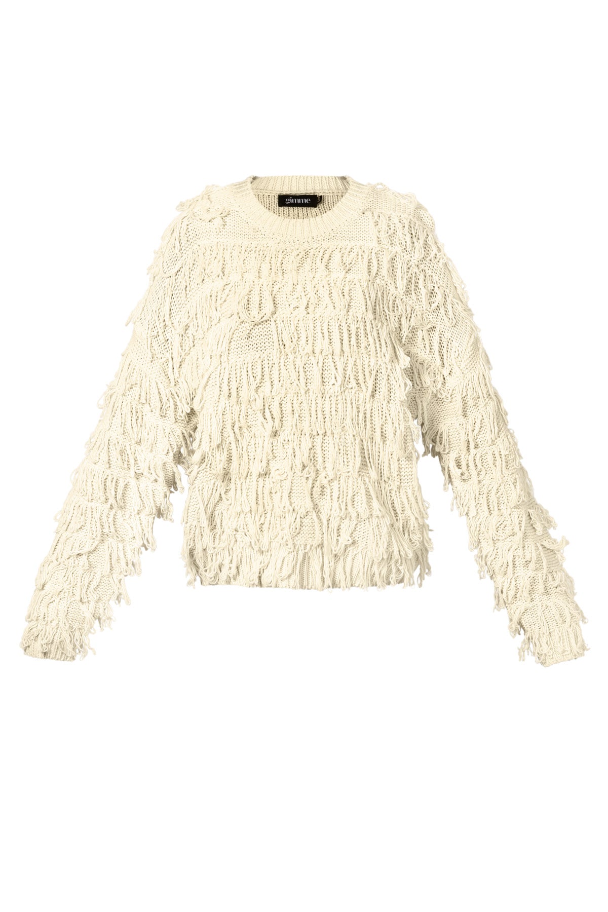 Strickpullover mit Fransen