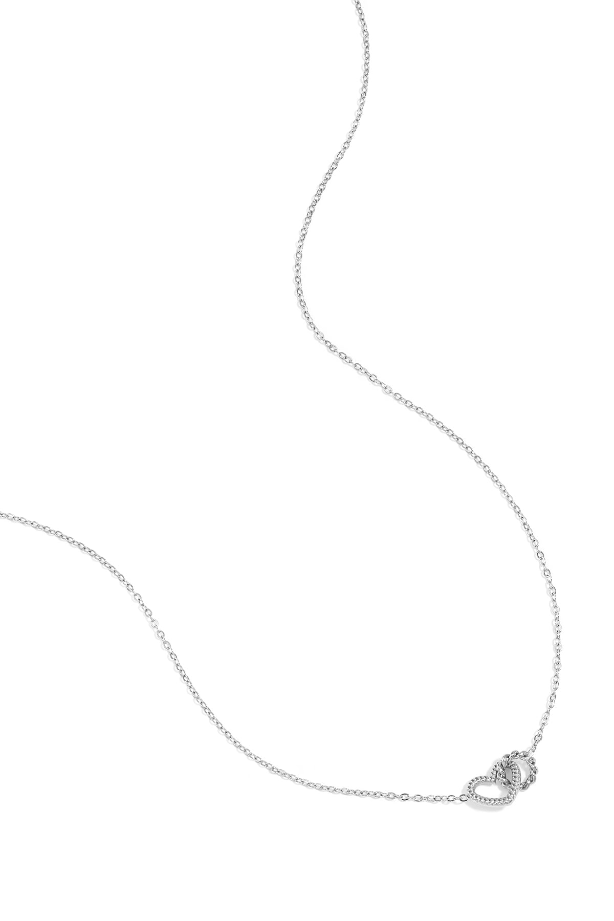 Halskette mit Herzanhänger aus Edelstahl, schlichte Serie „Alltagstauglich“, Damenschmuck