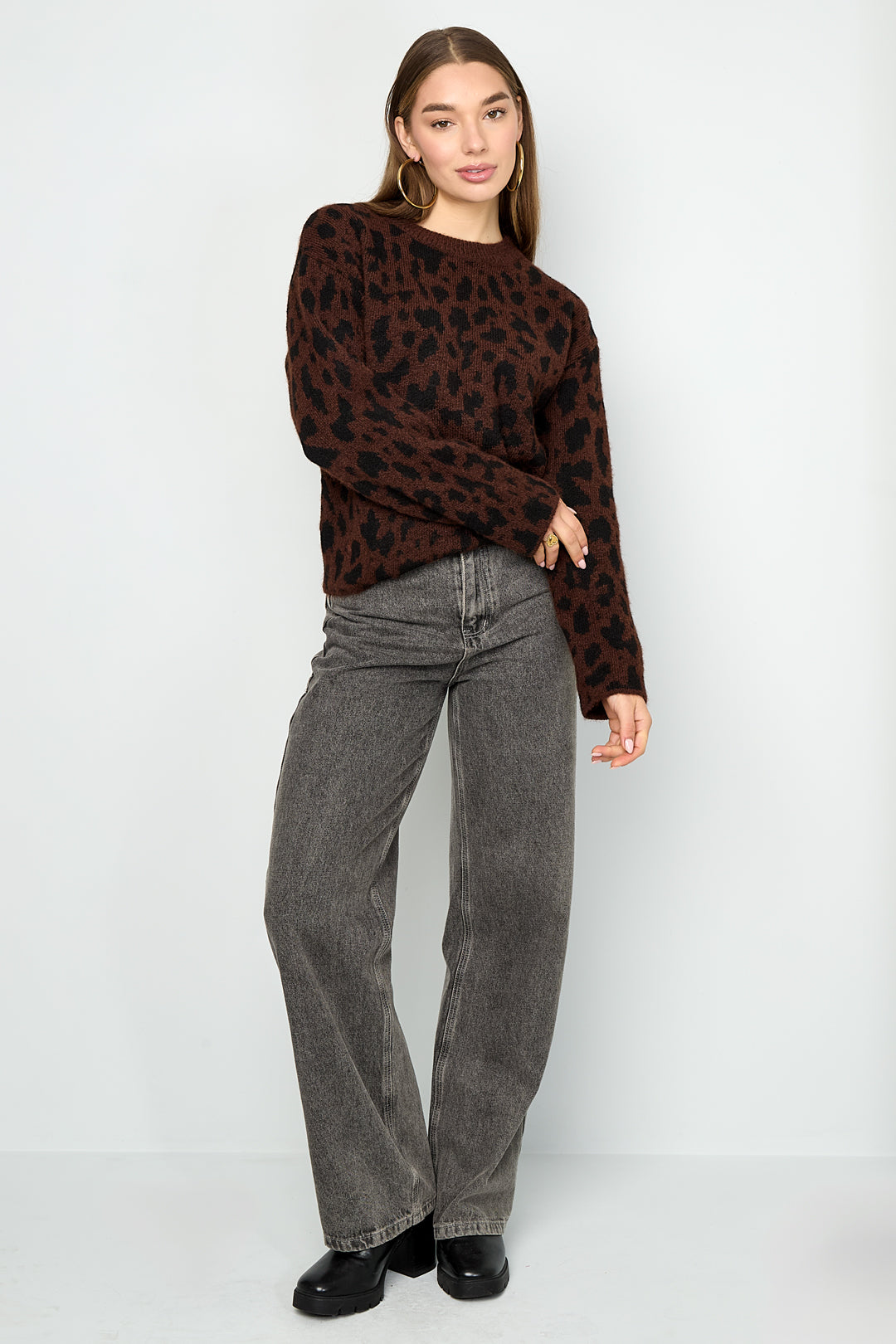 Leopardenmuster-Strickwaren